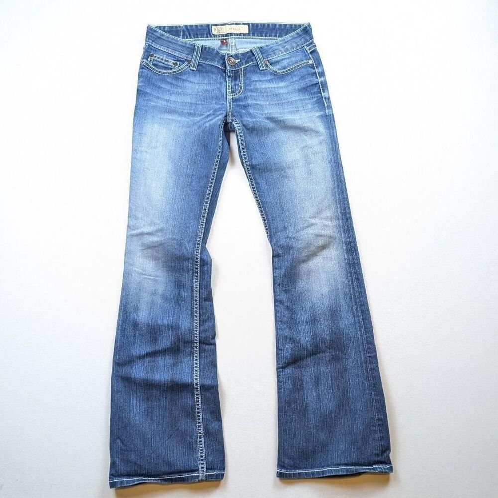 BKE Stella Blue Low Rise Bootcut Jeans Size 27x31.5 Womens Femme Y2K Style
